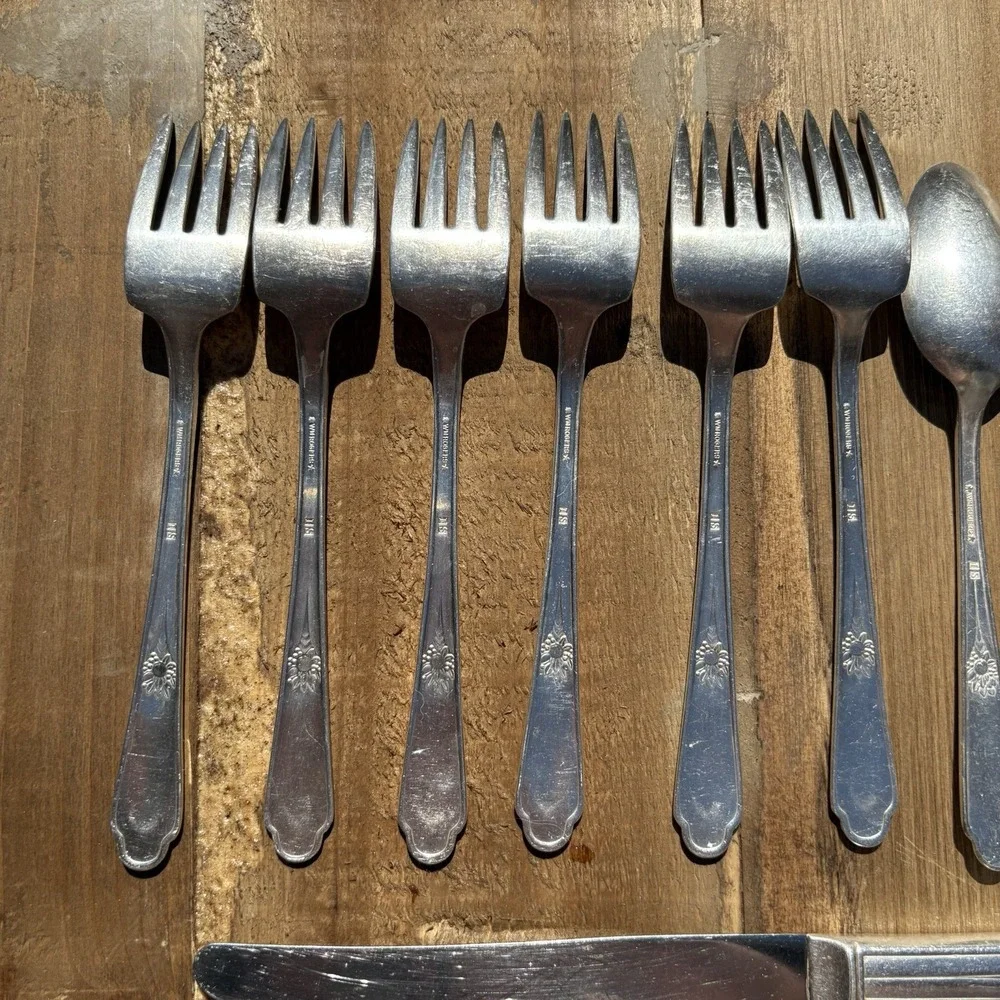 Memory-Hiawatha by WM Rogers/INTERNATIONALSILVER 6‎ Knifes, Salad Forks, Spoons